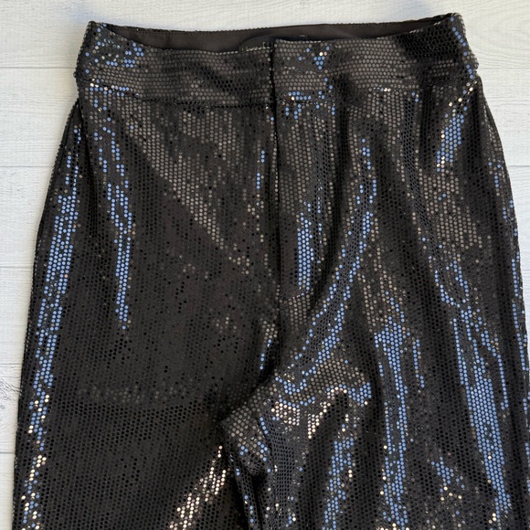 House of Harlow 1960 Black Straight Leg Shiny Pants XS - Picture 2 of 8